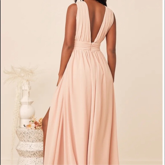 Lulus Thoughts of Hue Blush Surplice Maxi Dress Size Large - Picture 3 of 12
